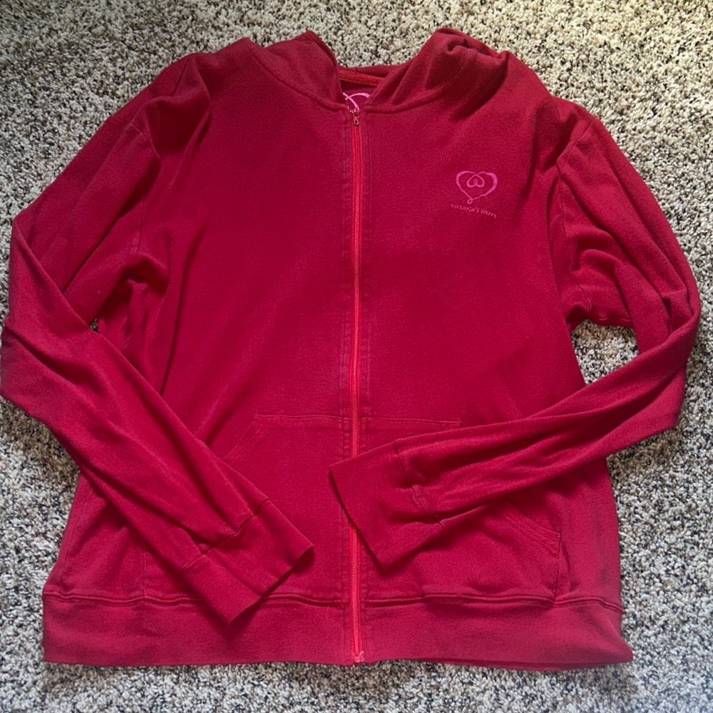 Y2K Victoria's Secret Cherry Red Hoodie